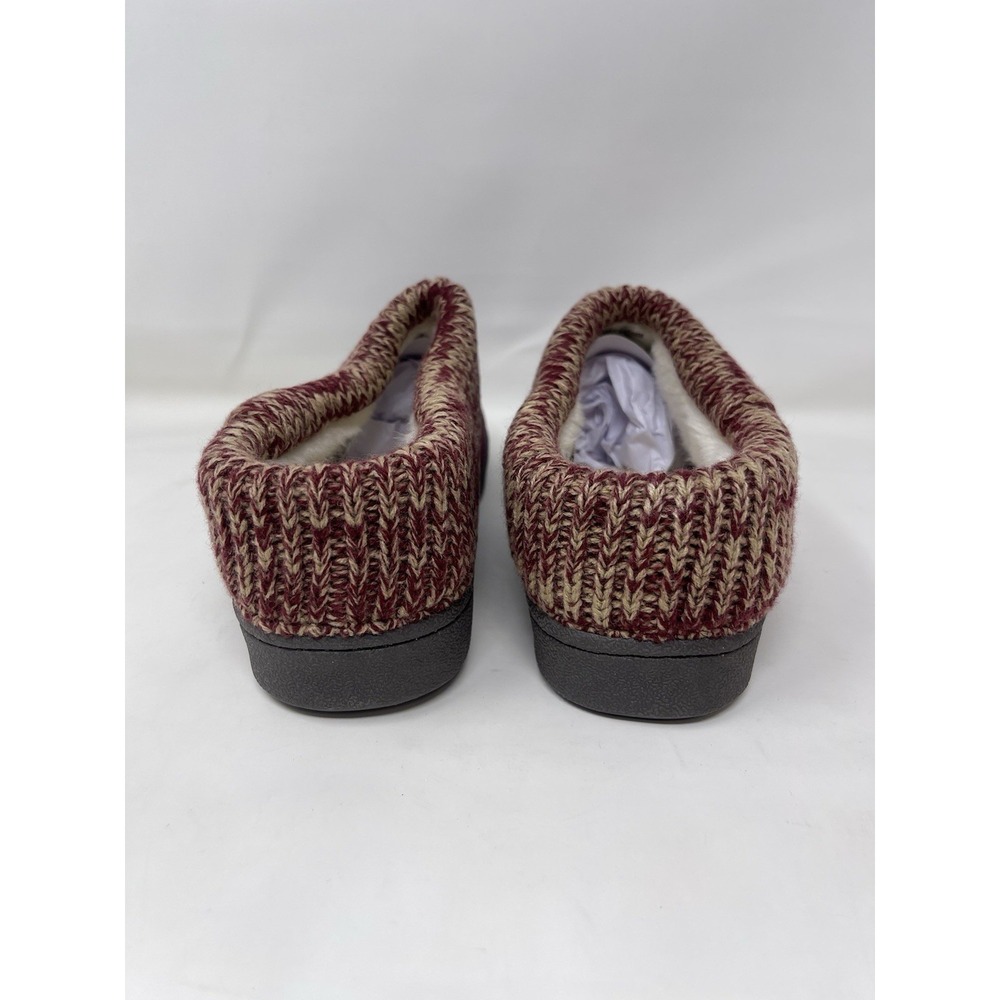 Clark's Women's Size 8 Burgundy Angelina Knitted Collar Winter Clog Slippers - Picture 7 of 9
